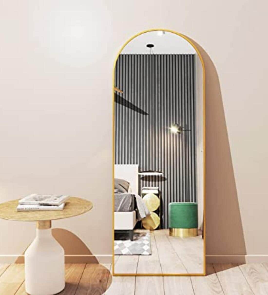 Buy Gold Full Length Arch Mirror with Stand by Casagold Online Full