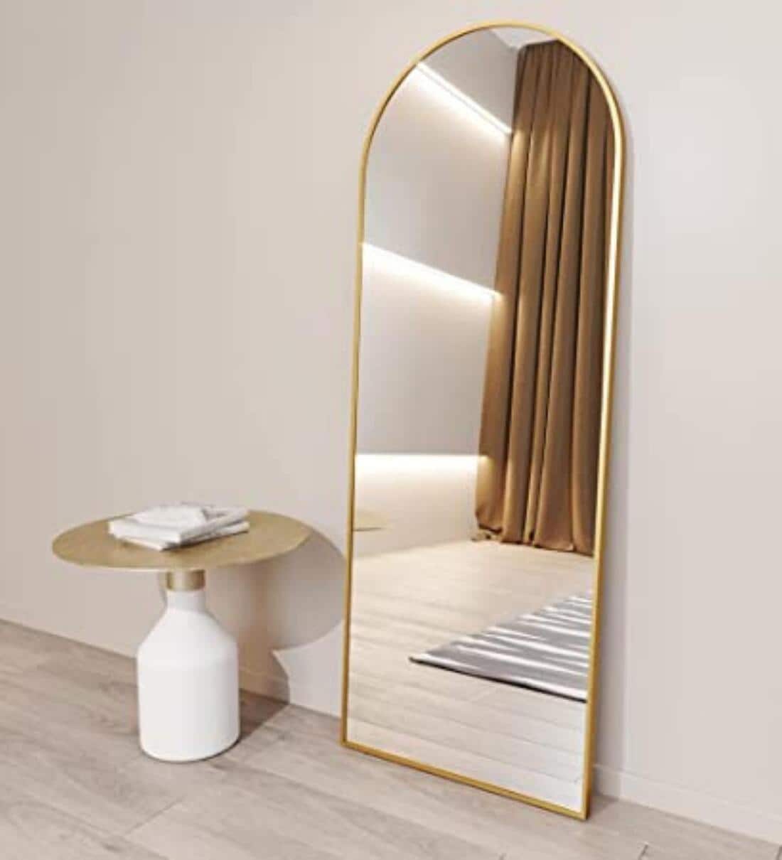 Buy Gold Full Length Arch Mirror with Stand by Casagold Online Full