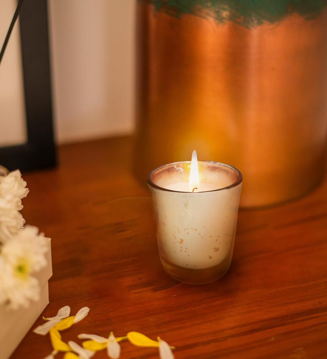 Buy Gold Glass Soy Wax Set of 3 Votive Candles at 36 OFF by