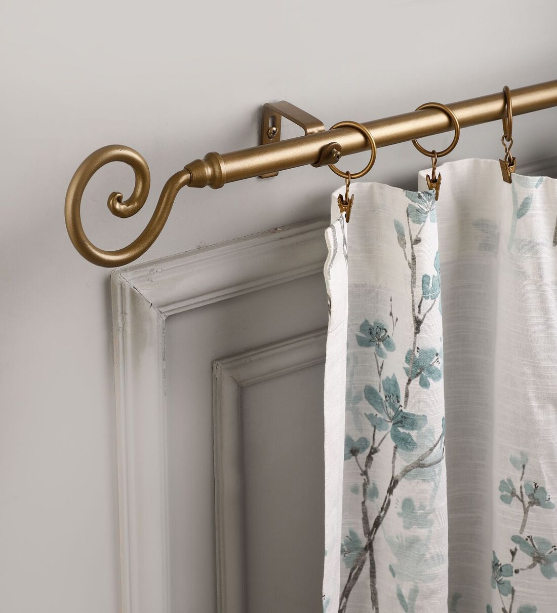 Buy Gold Iron 48 - 88 Inches Expandable Curtain Rod with Accessories