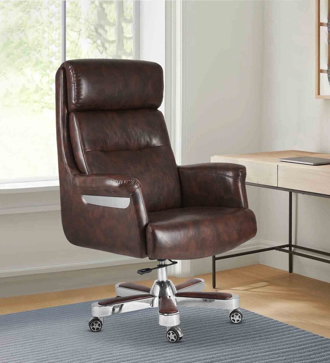 Buy Gold Leatherette Executive Chair In Brown Colour at 30% OFF by ...