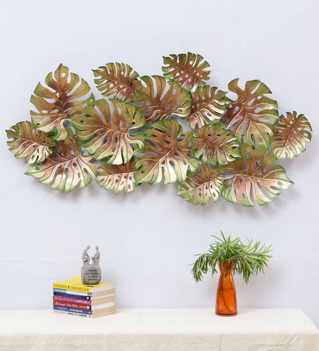 Wrought Iron Leaf Wall Art In Gold