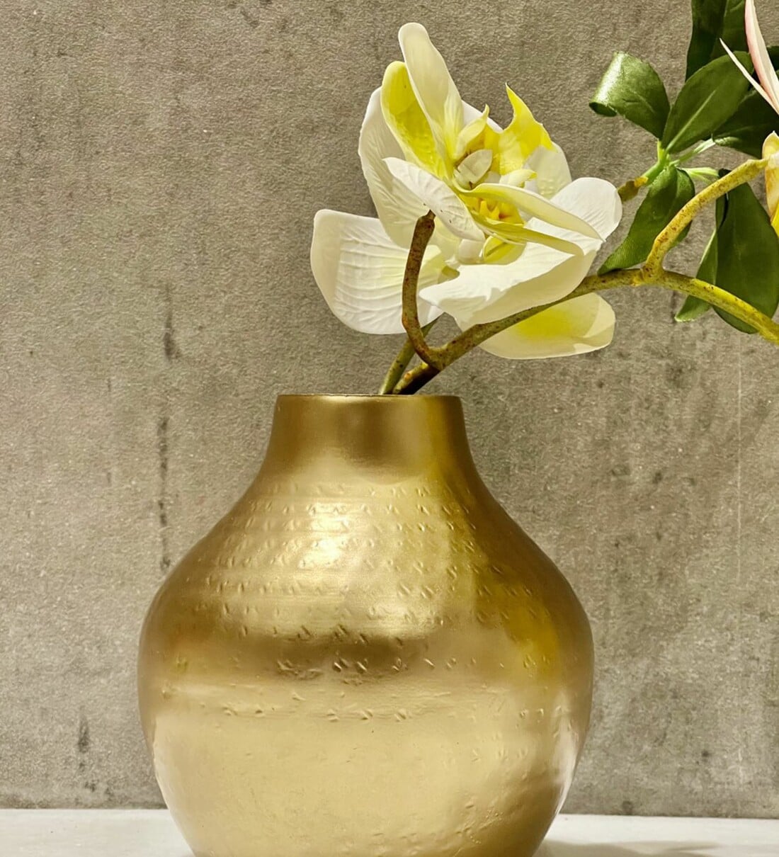 Gold Metal Flower Pot