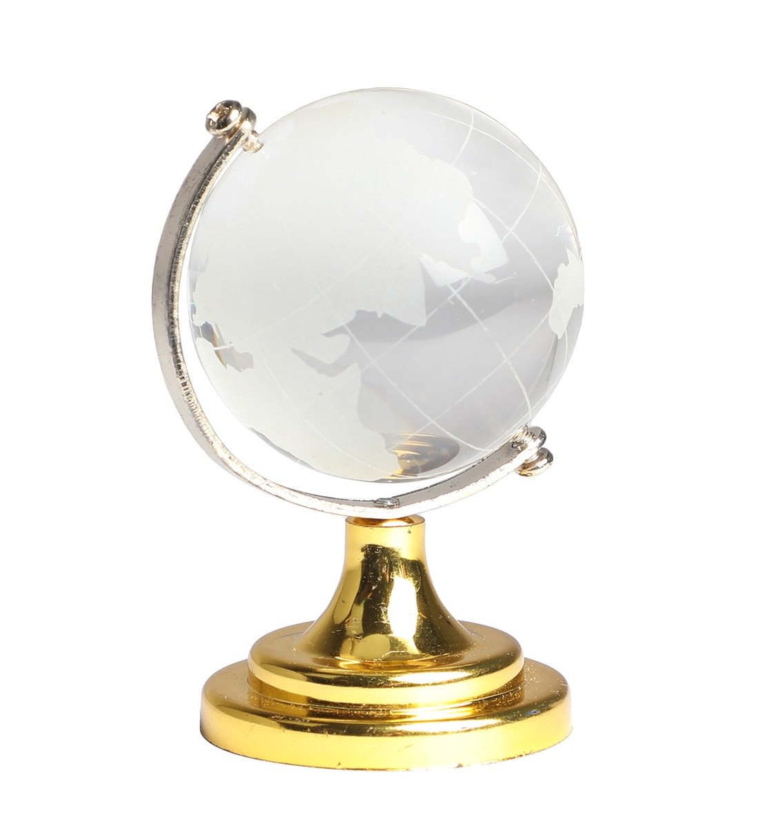Buy Gold Glass and Metal Globe Showpiece by Exim Decor Online Globes