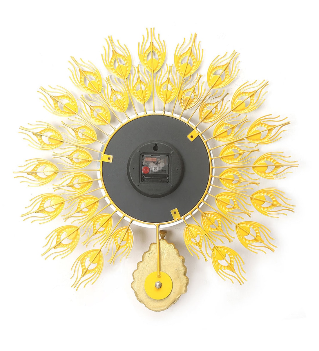 Buy Gold Metal Peacock Wall Clock by home Online Traditional Wall