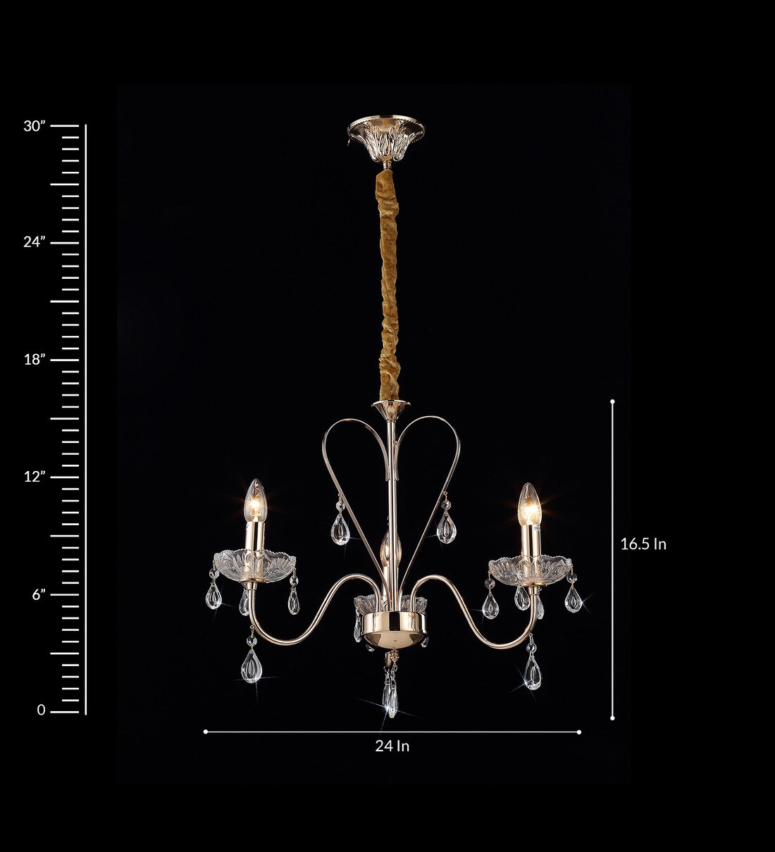 Buy Gold Glass Candles Chandelier by Stello Online Candle Chandeliers
