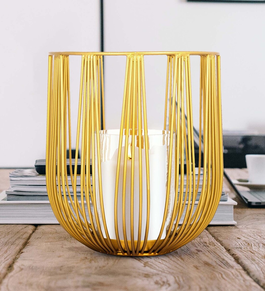 Buy Gold Metal Table Candle Holder by House of Sajja at 33 OFF by