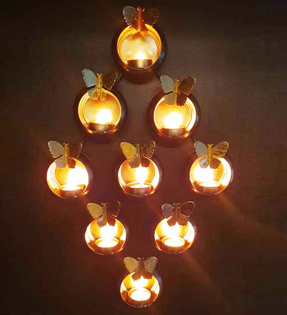 Buy Gold Metal Wall Hanging Candle Holder by Wens Online - Wall Tea ...