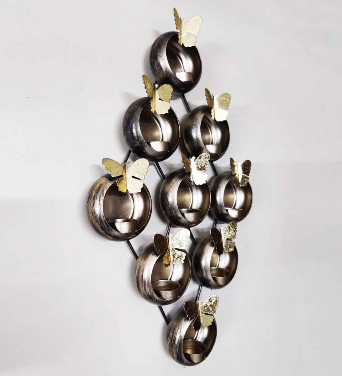 Buy Gold Metal Wall Hanging Candle Holder by Wens Online Wall Tea