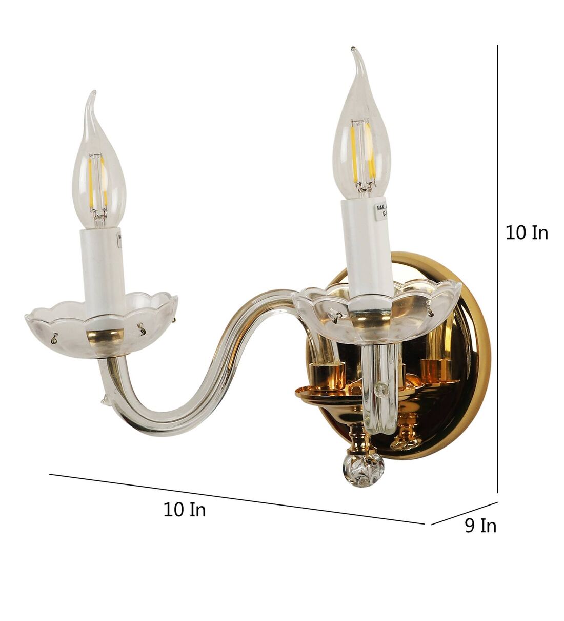 Buy Gold Metal Wall Light By Eliante By Jainsons Lights Online Candle