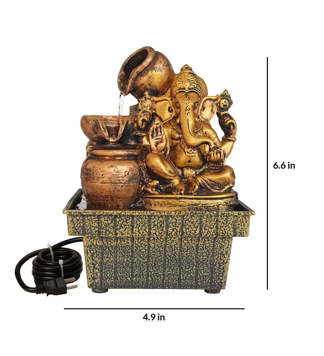 Buy Gold Polyresin Ganesha Ganpati Statue Indoor Water Fountain by Tied