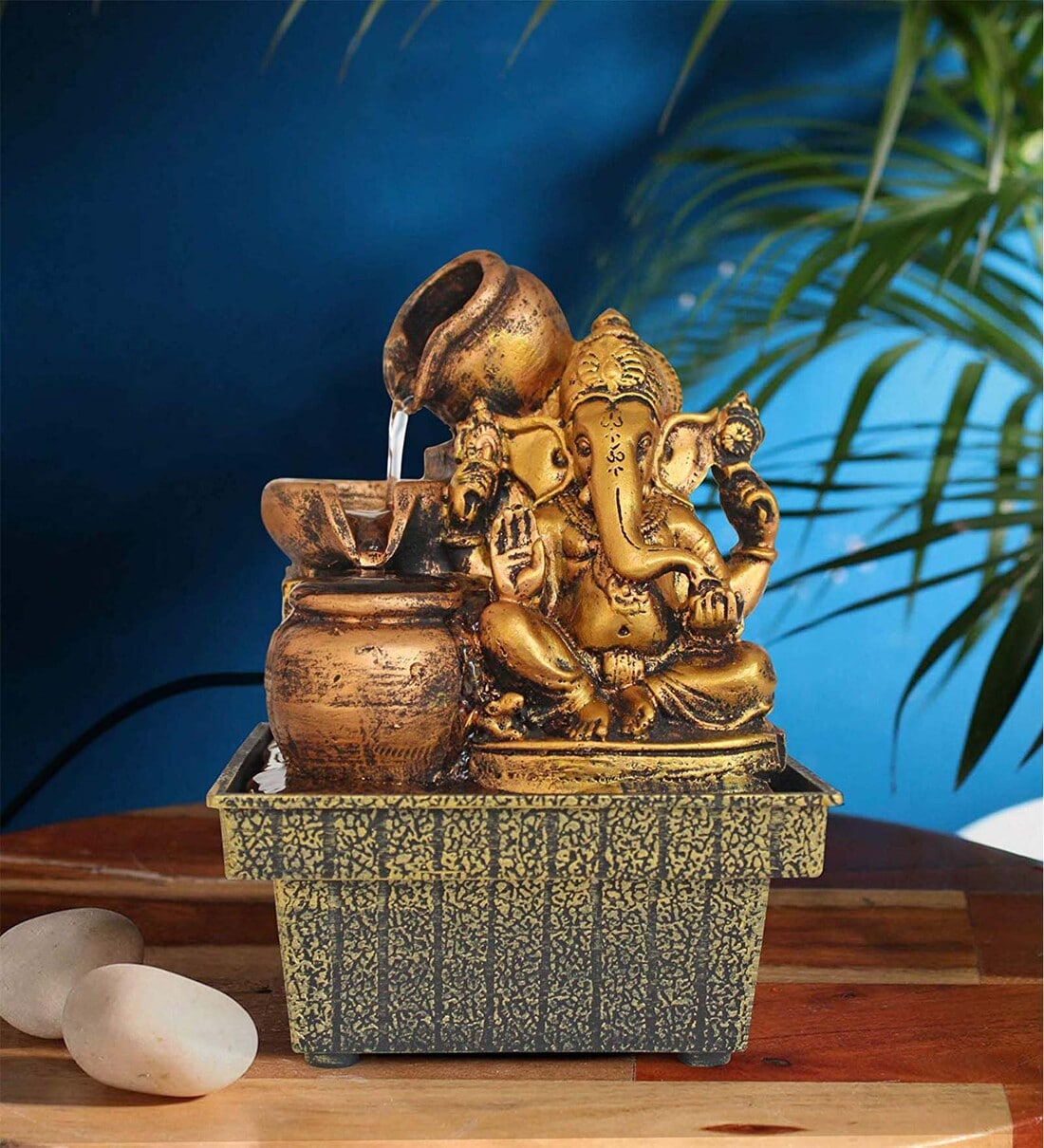 Buy Gold Polyresin Ganesha Ganpati Statue Indoor Water Fountain by Tied