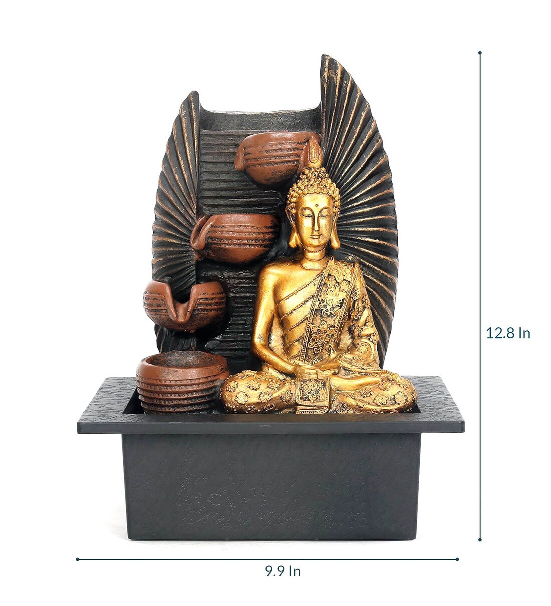 Buy Gold Polyresin Meditating Buddha Indoor Water Fountain by home