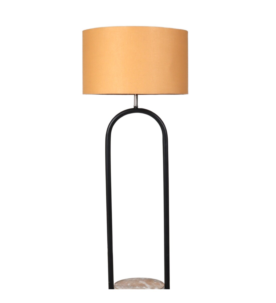 Buy Gold Shade Floor Lamp With Wood & Metal Base By The Lighting Hub