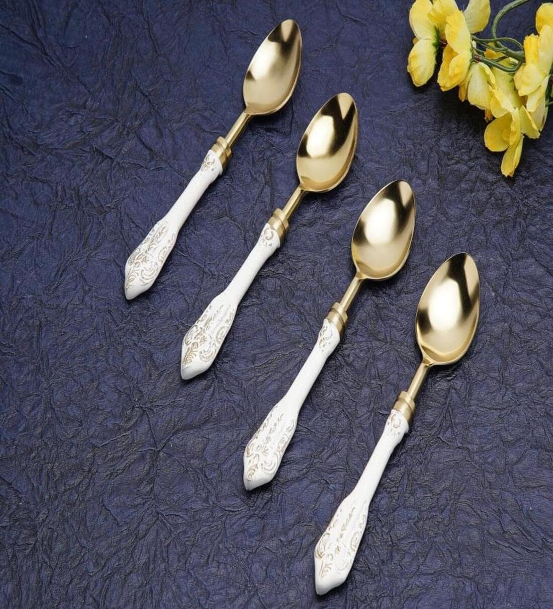 Buy Gold Stainless Steel (Set of 4) Spoons at 12% OFF by August ...