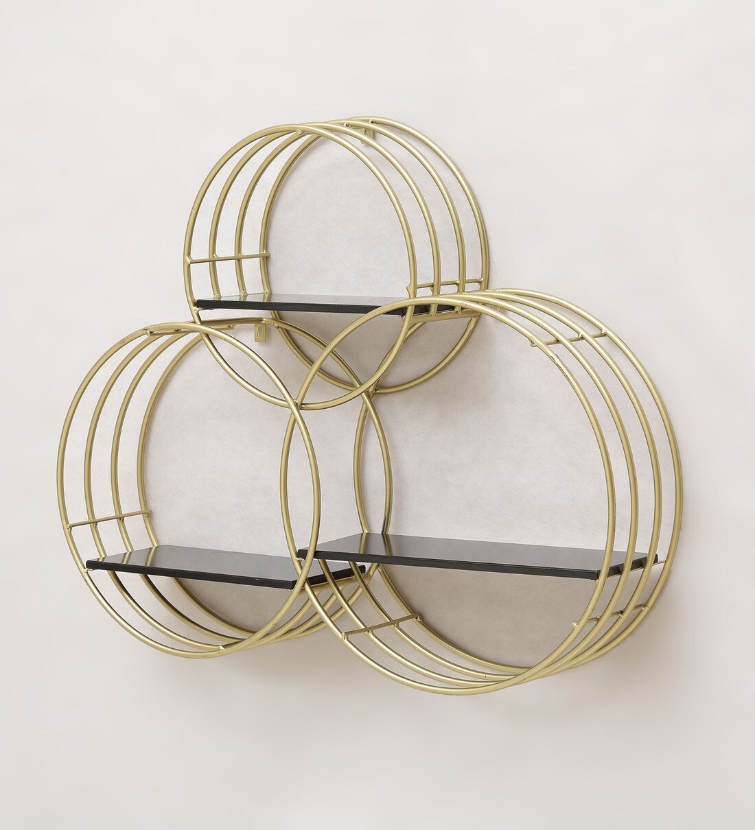 Buy Gold Wrought Iron and MDF Aaron Book Shelf in Gold Colour by Vedas