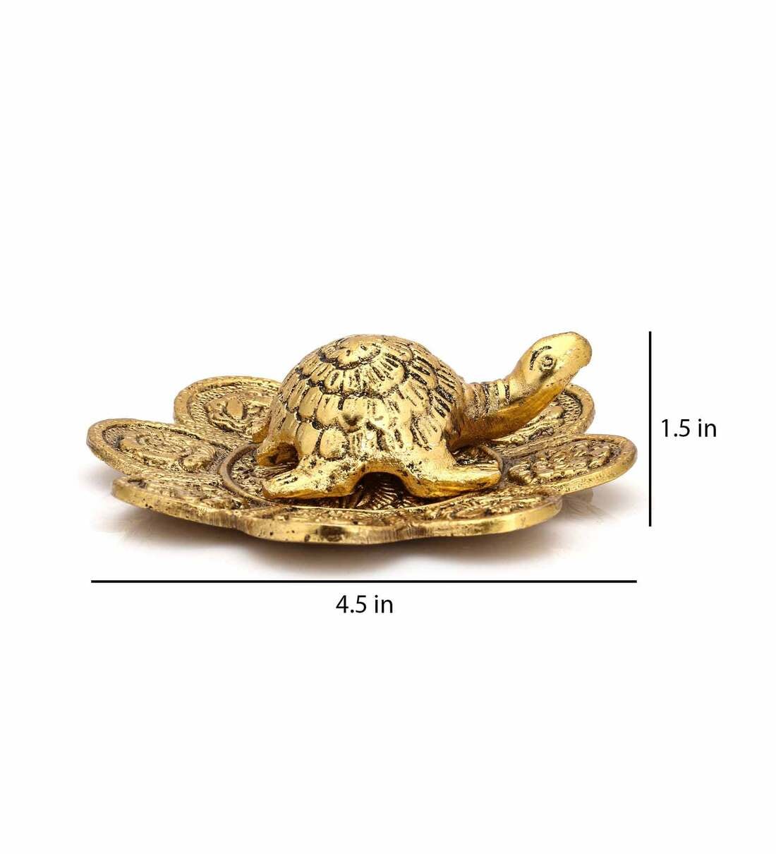 Buy Golden 4.5 Inch Tortoise Idol By Craftvatika Online - Religious ...