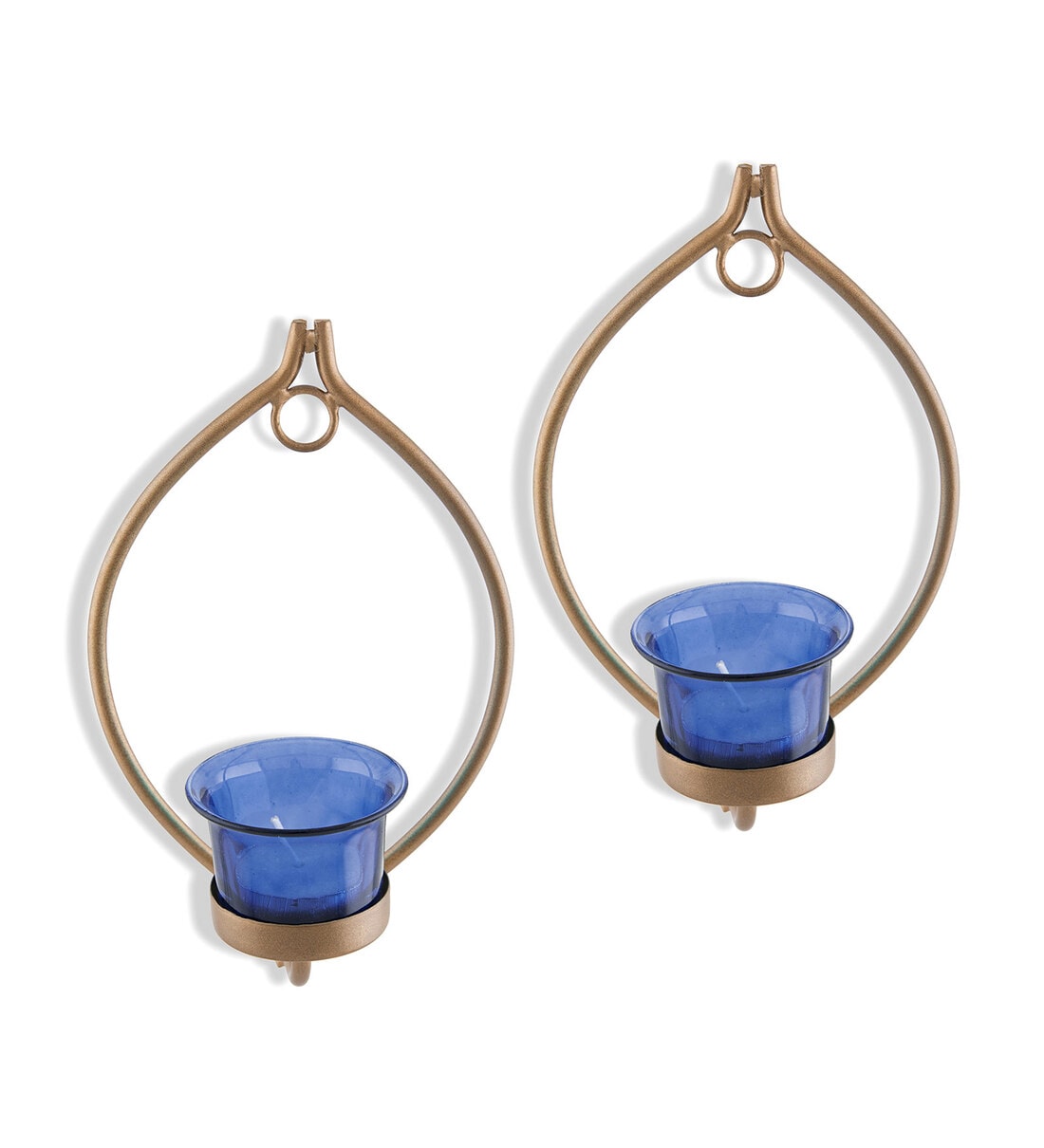 Buy Gold Metal Wall Tea Light Holders (Pack of 2) by Homesake Online
