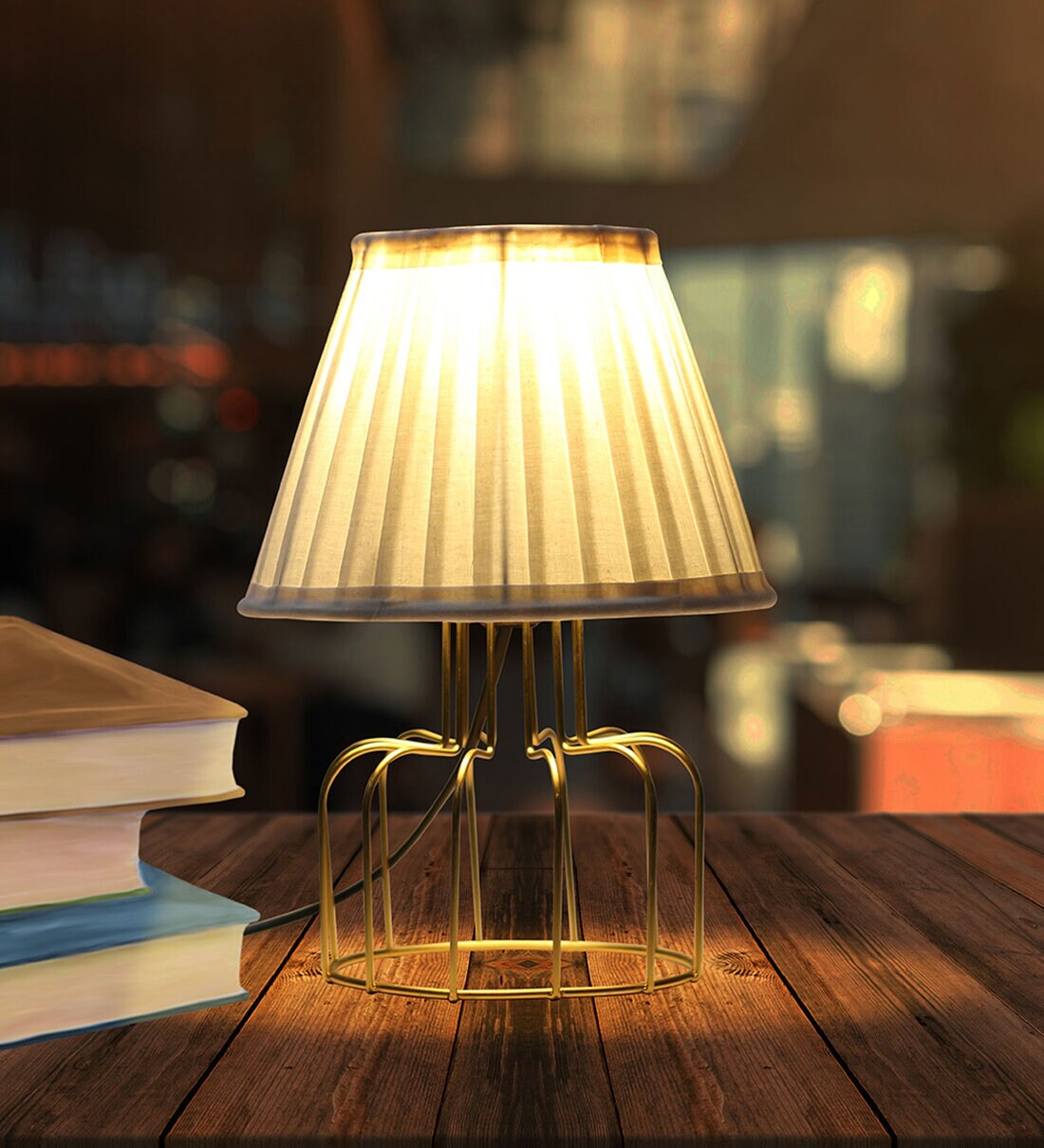 wire cage table lamp shade