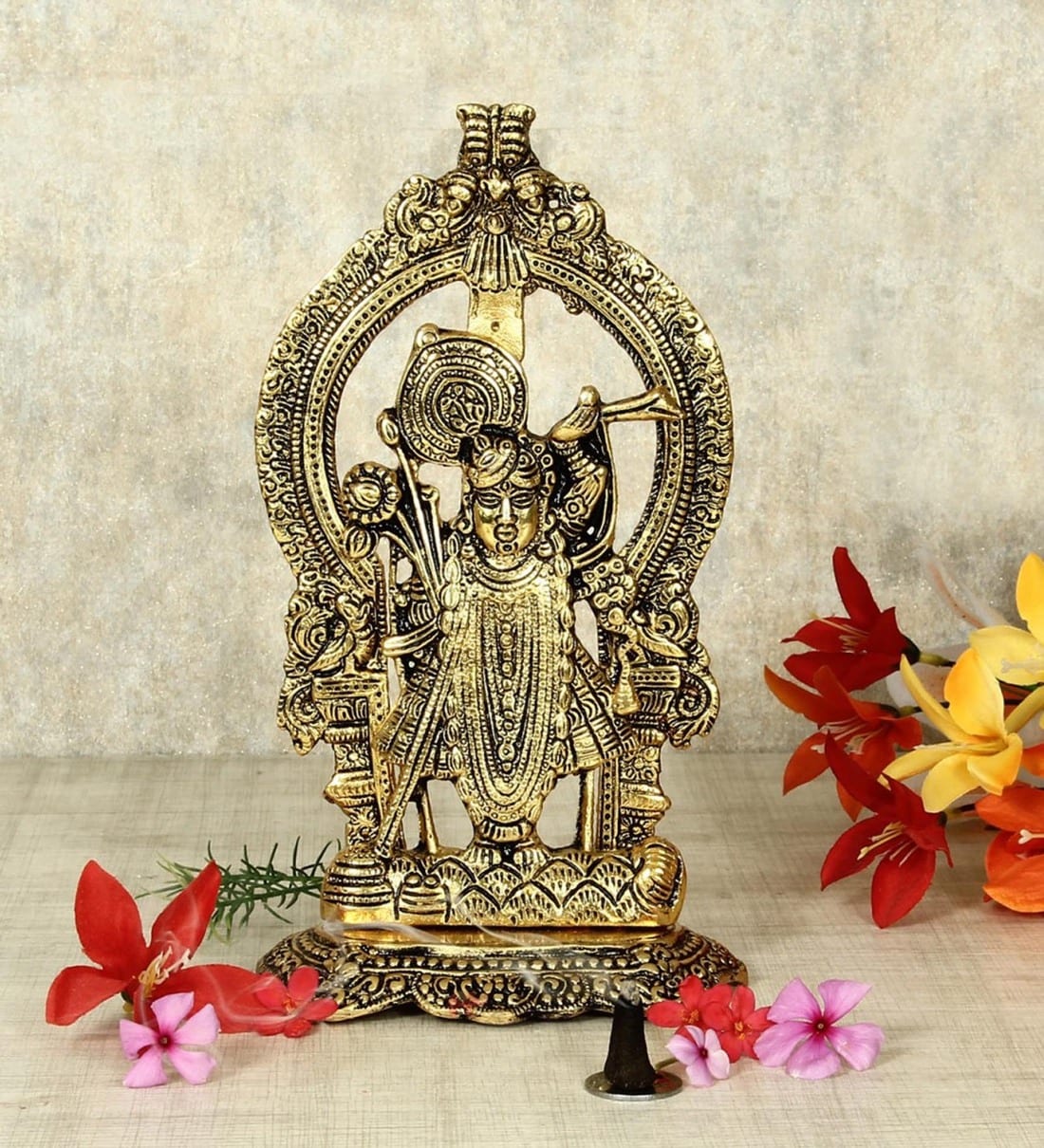 Buy Golden Aluminium God Idol by Handicrafts Paradise Online Other