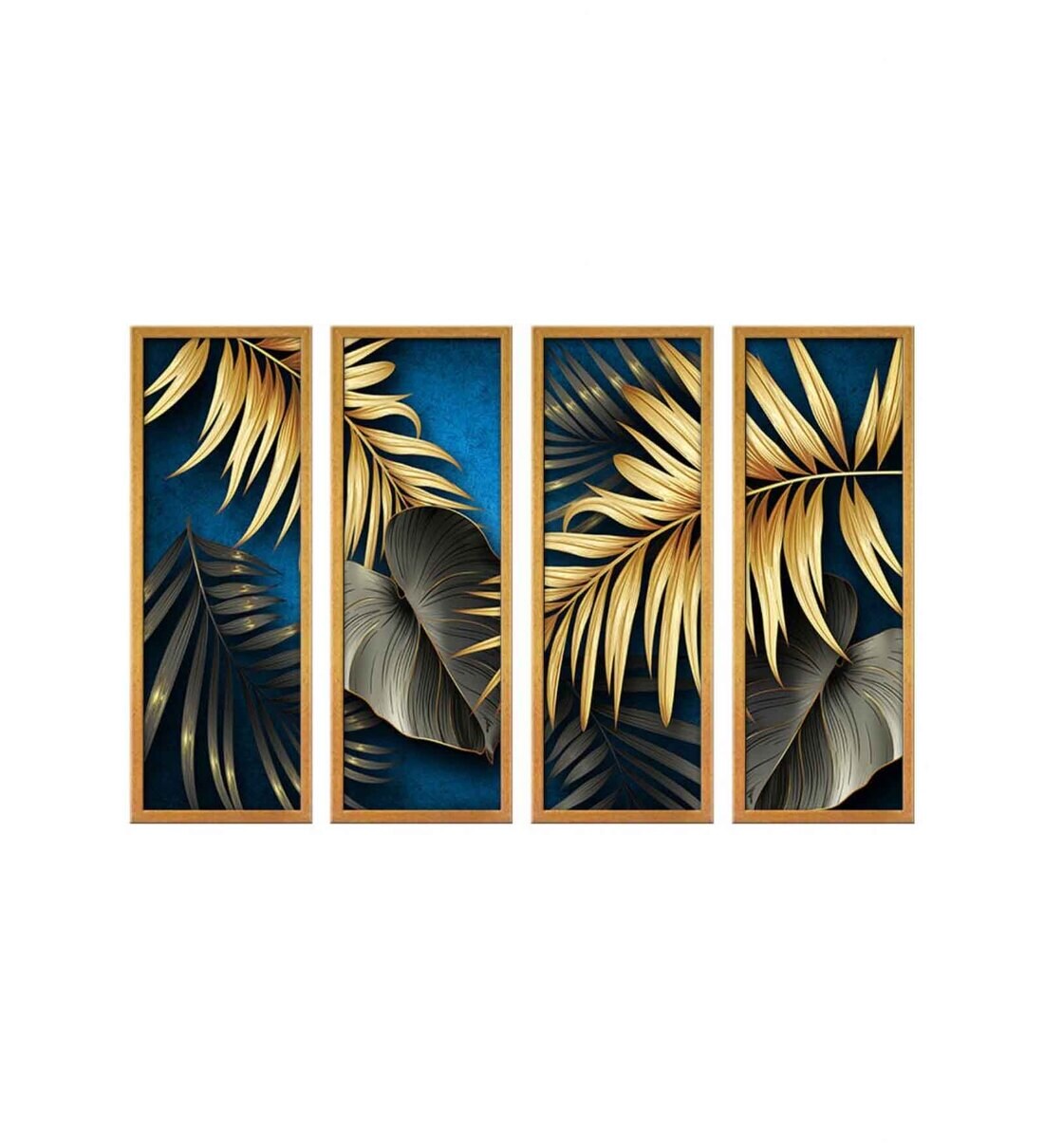 Buy Golden Big Leaves Wall Hanging Panels By 999Store Online ...