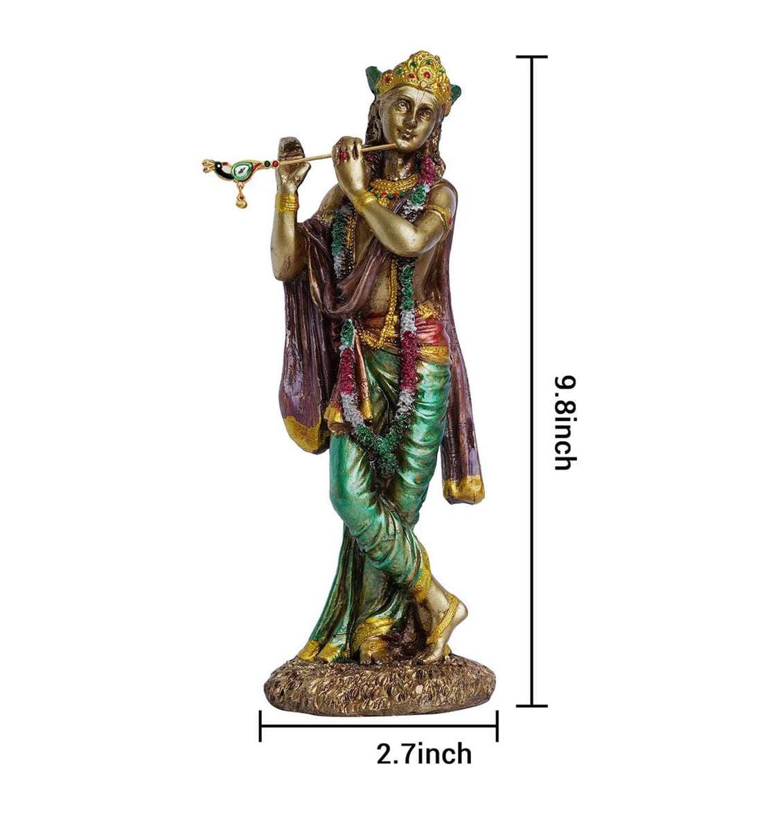 Buy Idol Collections Golden Brass Lord Krishna Dance Of Victory