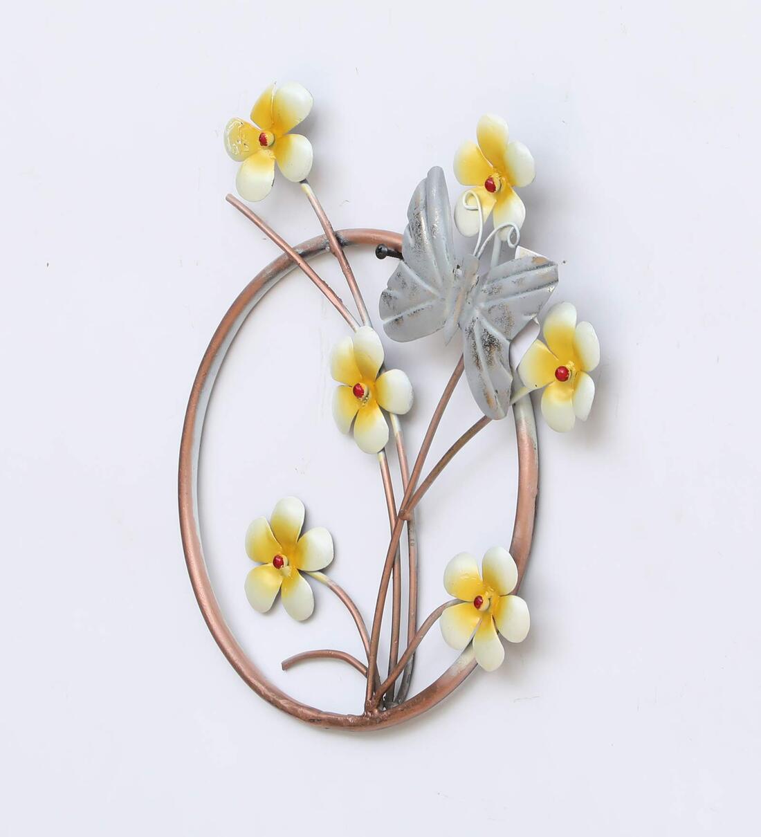 Buy Golden Iron Flower Ring Wall Art By Malik Design Online Floral Metal Art Metal Wall Art