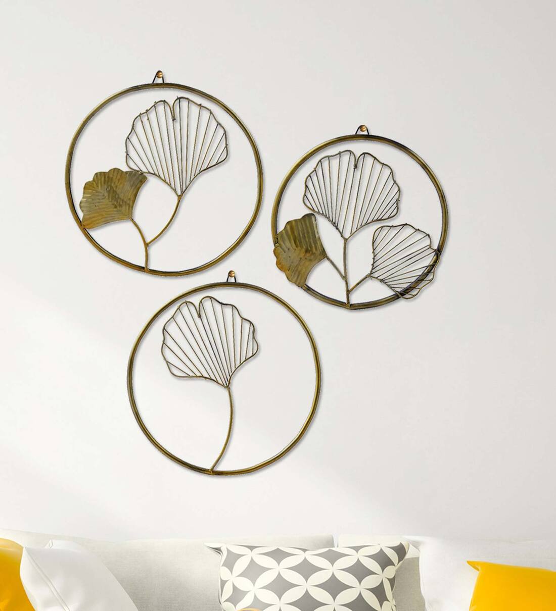 Buy Golden Leaf Wall Hanging Set Of 3 at 66 OFF by Aapno Rajasthan