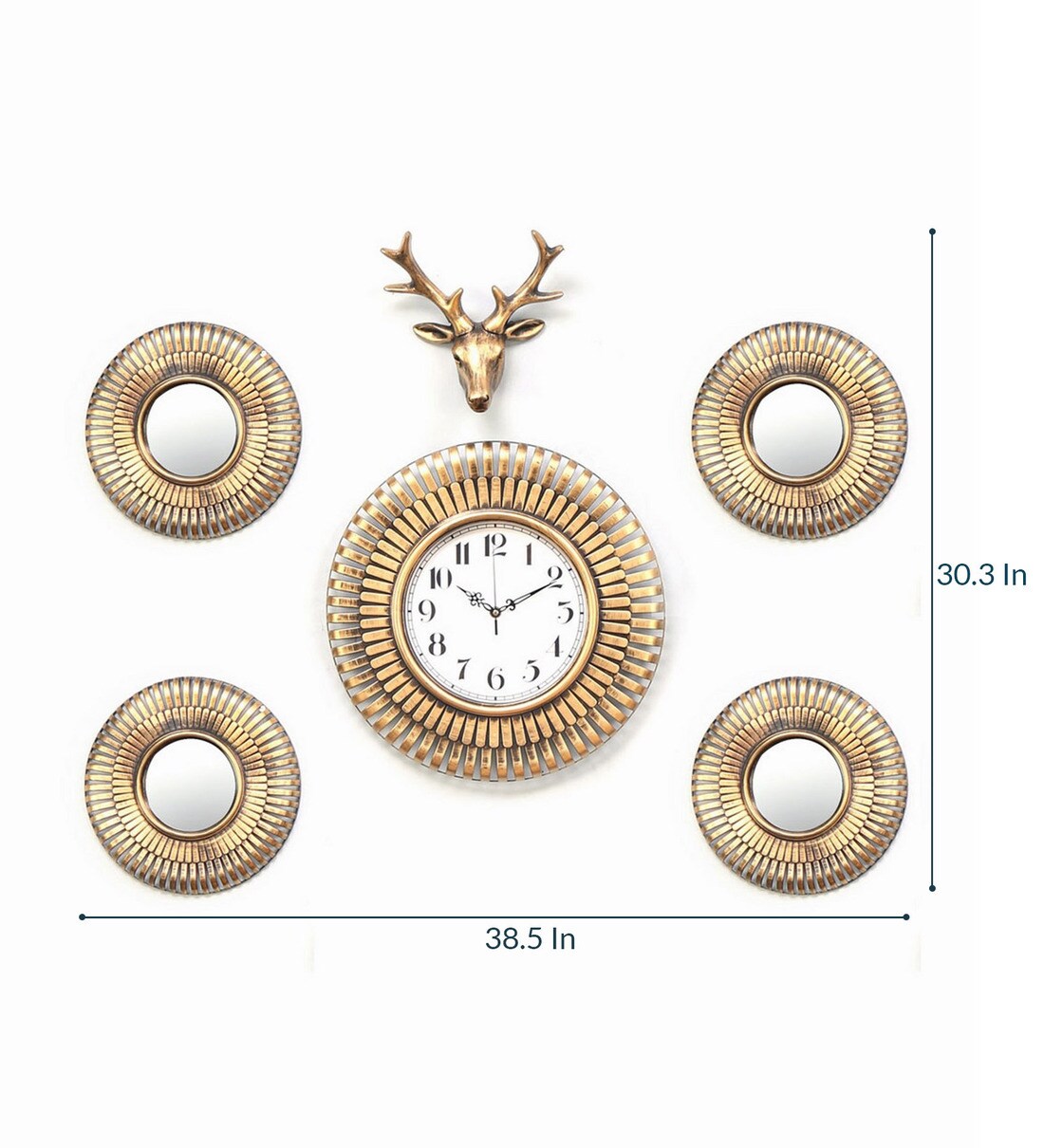 Buy Gold Plastic Analog Wall Clock by Home Online Novelty Wall Clocks Wall Clocks Home