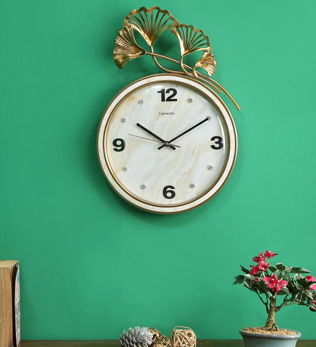 Buy Golden Plastic Wall Clock by home Online Vintage Wall Clocks