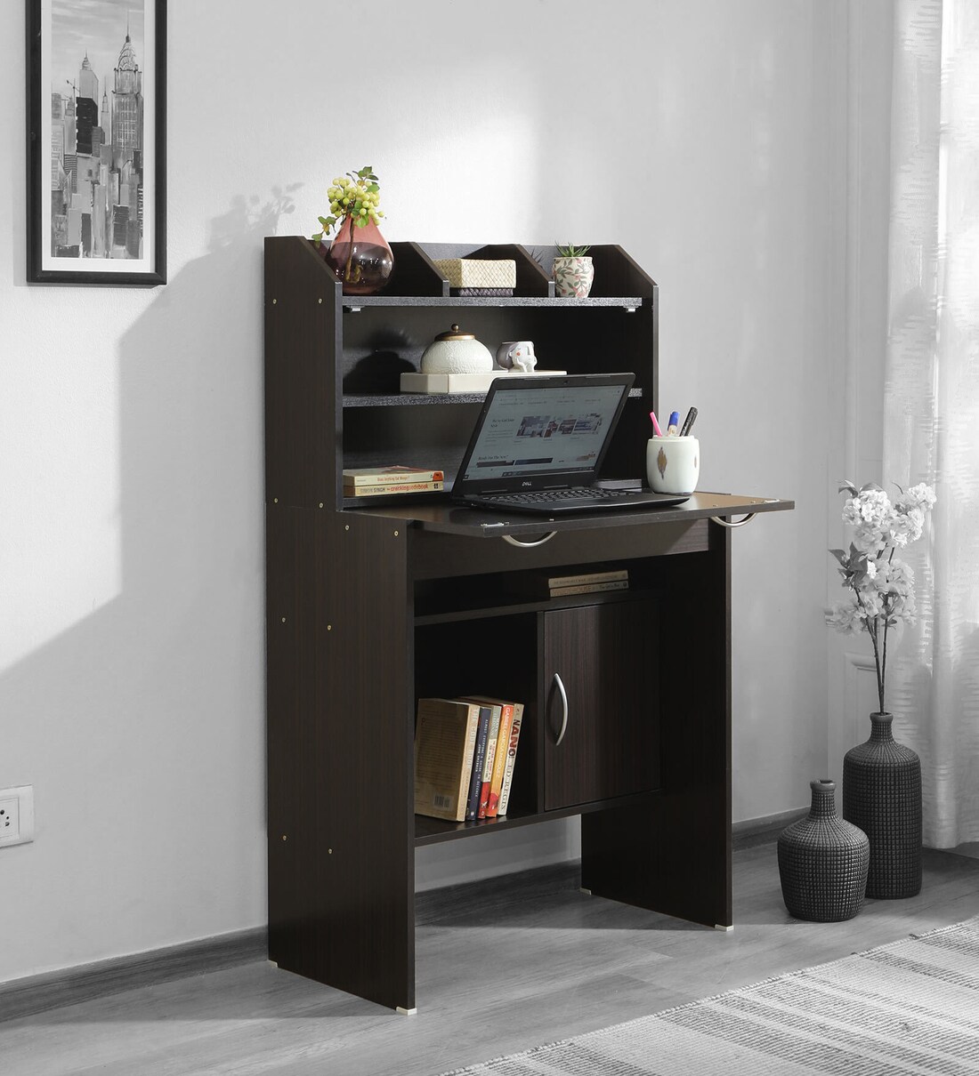 Buy Goro Hutch Desk in Wenge Finish at 33 OFF by Valuewud from Pepperfry Pepperfry