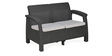 Goa 2 Seater Cushion Sofa in Charcoal Grey Colour
