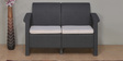 Goa 2 Seater Cushion Sofa in Charcoal Grey Colour