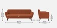 Goofy Fabric 3 Seater Sofa In Royal Orange Colour