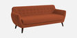 Goofy Fabric 3 Seater Sofa In Royal Orange Colour