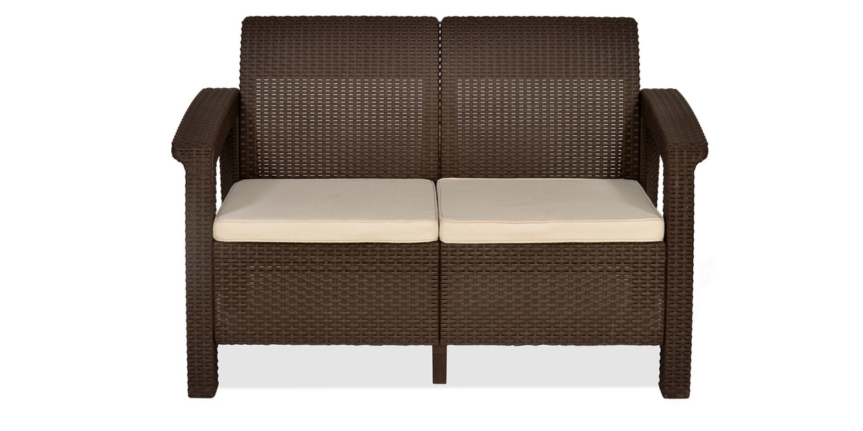 Buy Goa Patio Chair in Season Rust Brown with 2 Chair by Nilkamal