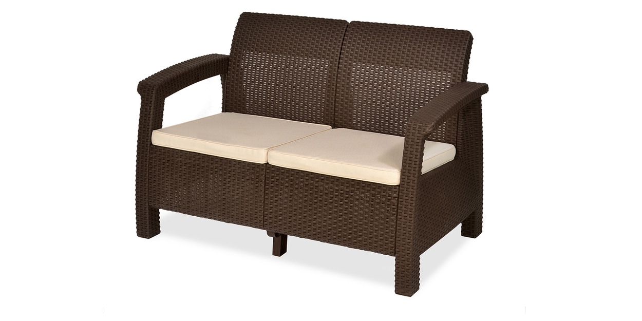 Buy Goa Patio Chair in Season Rust Brown with 2 Chair by Nilkamal