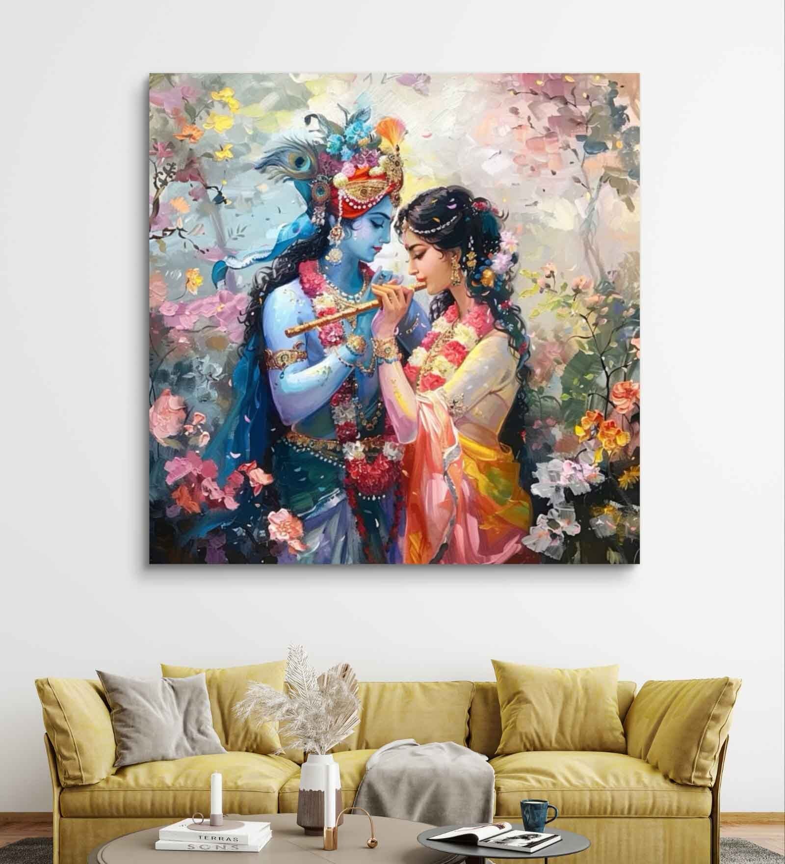 God Radha Krishna Canvas Painting