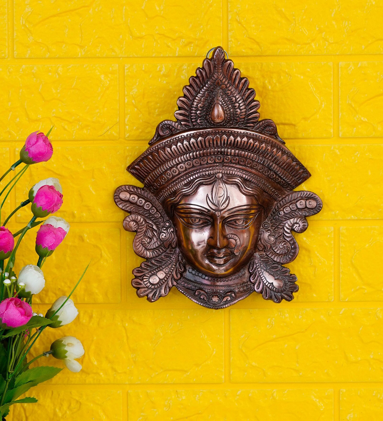 Goddess Durga Brown Metal Idol