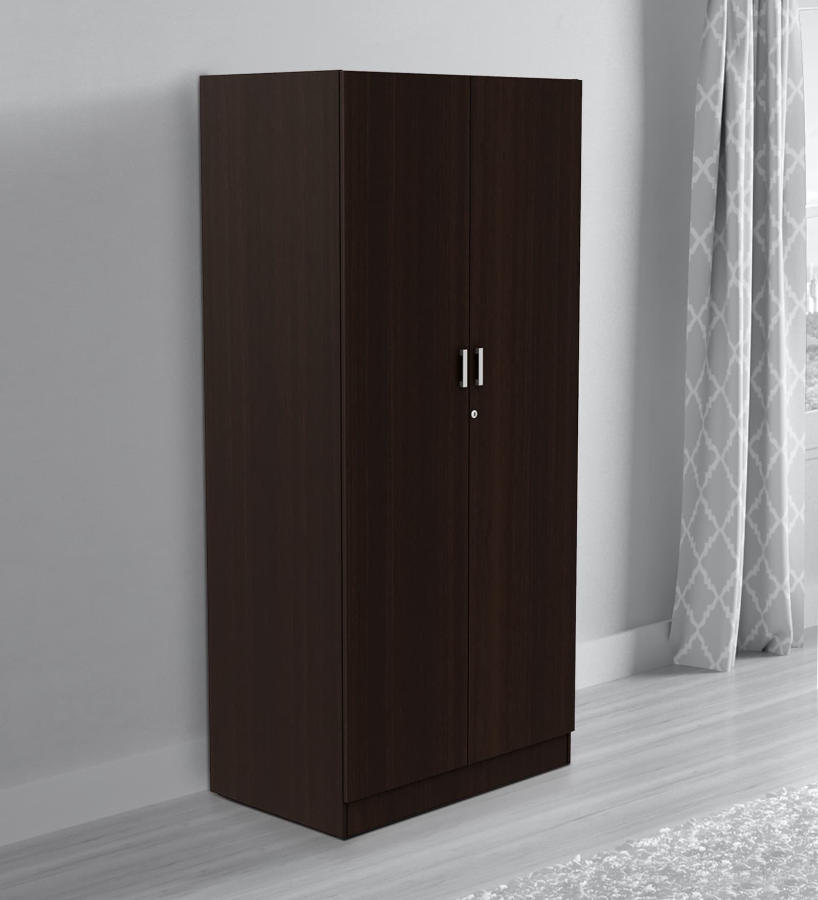 Buy Genesys Wooden 2 Door Wardrobe in Wenge Finish by Godrej Interio