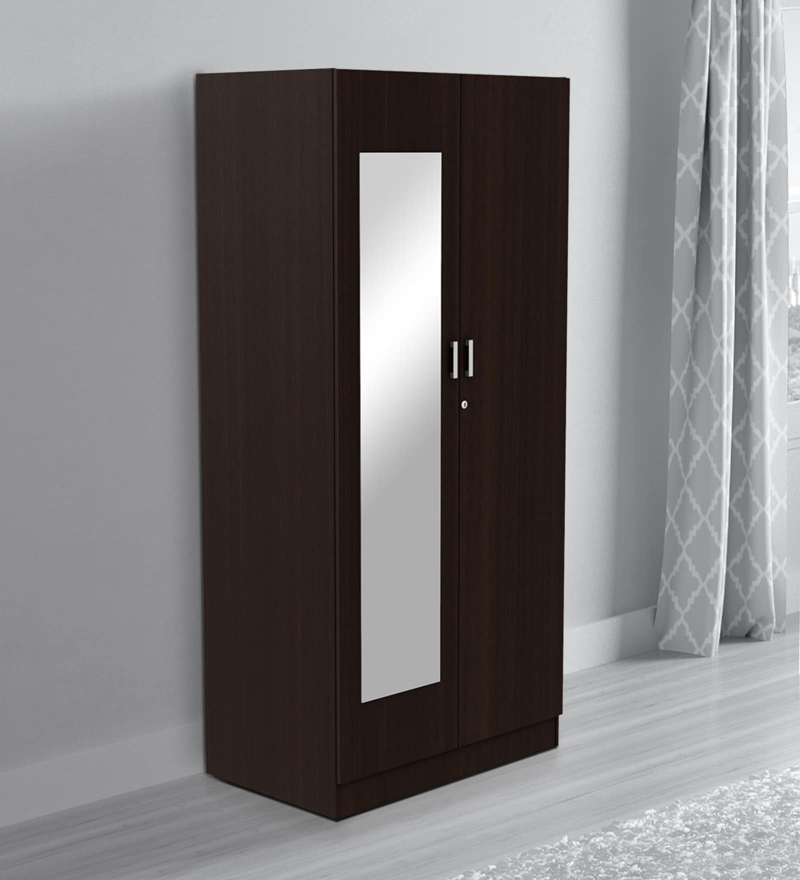 Genesys 2 Door Wardrobe in Cold Rain Finish with Mirror Genesys 2 Door Wardrobe in Cold Rain Finish with Mirror