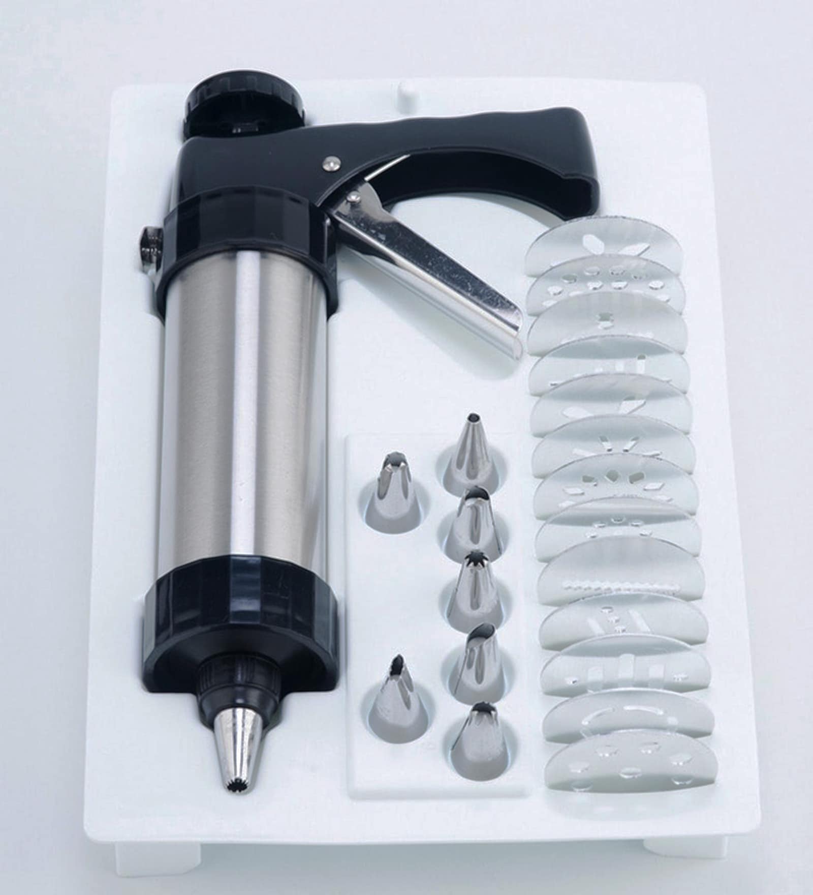 Plastic Cookie Press Gun- Set of 22