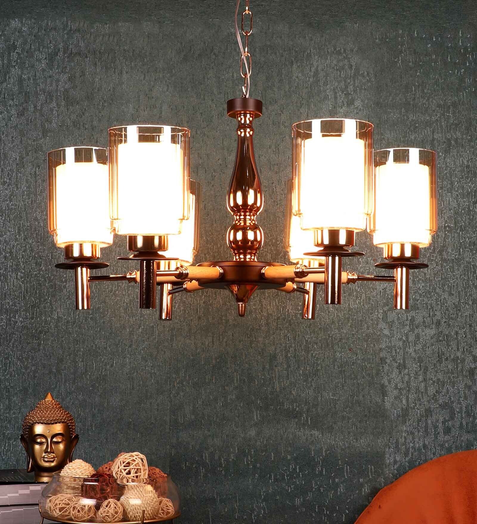Gold & Brown Iron Chandelier