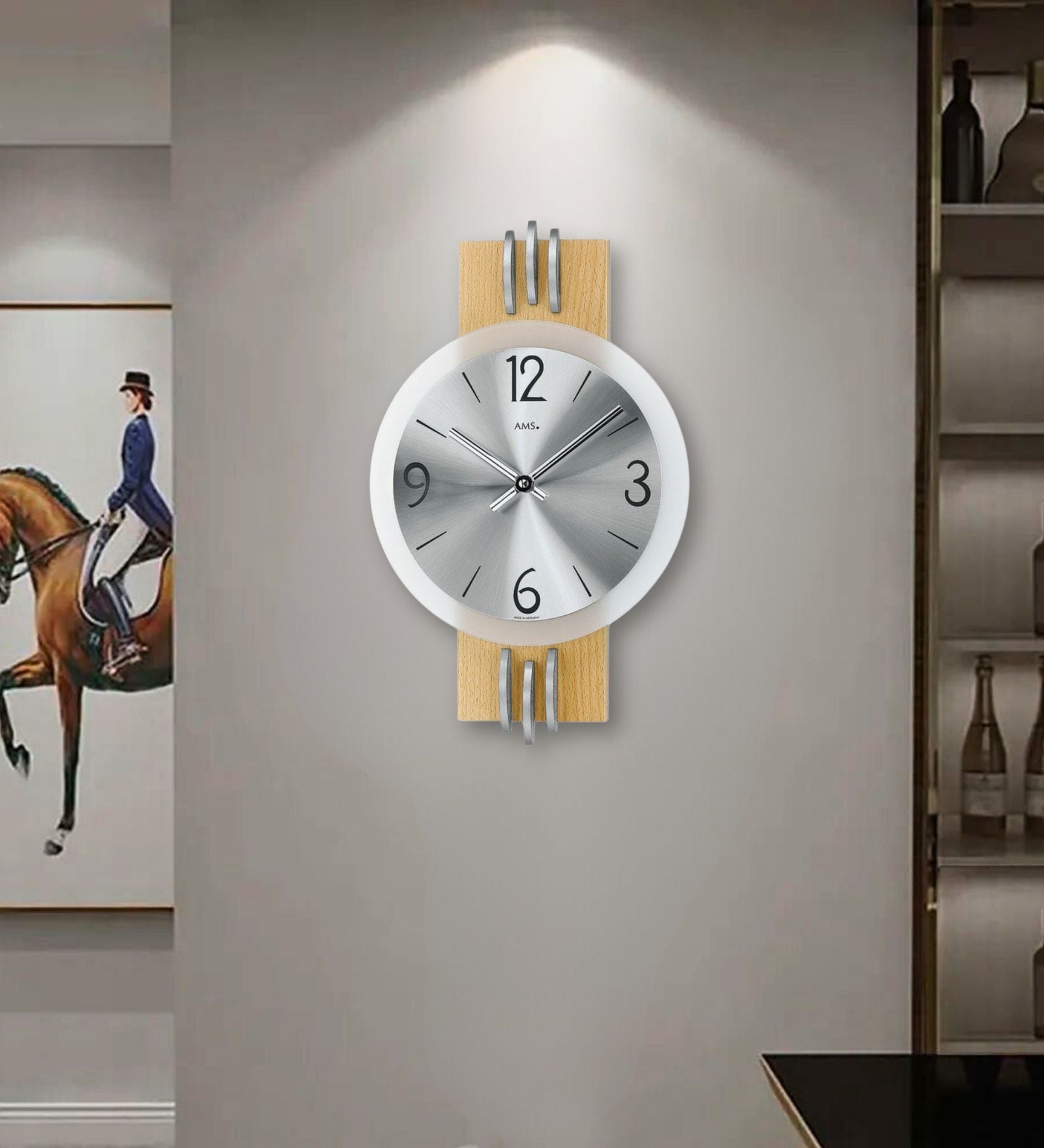 Wall Of Squared Sanguine Gold Brass Wall Clock