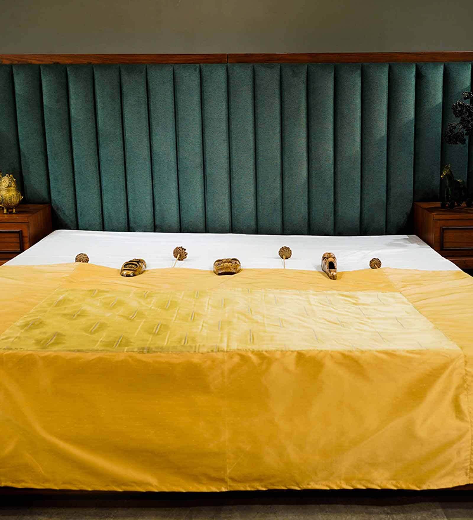 Gold   Upcycled from Silk Bed Throws  Collection