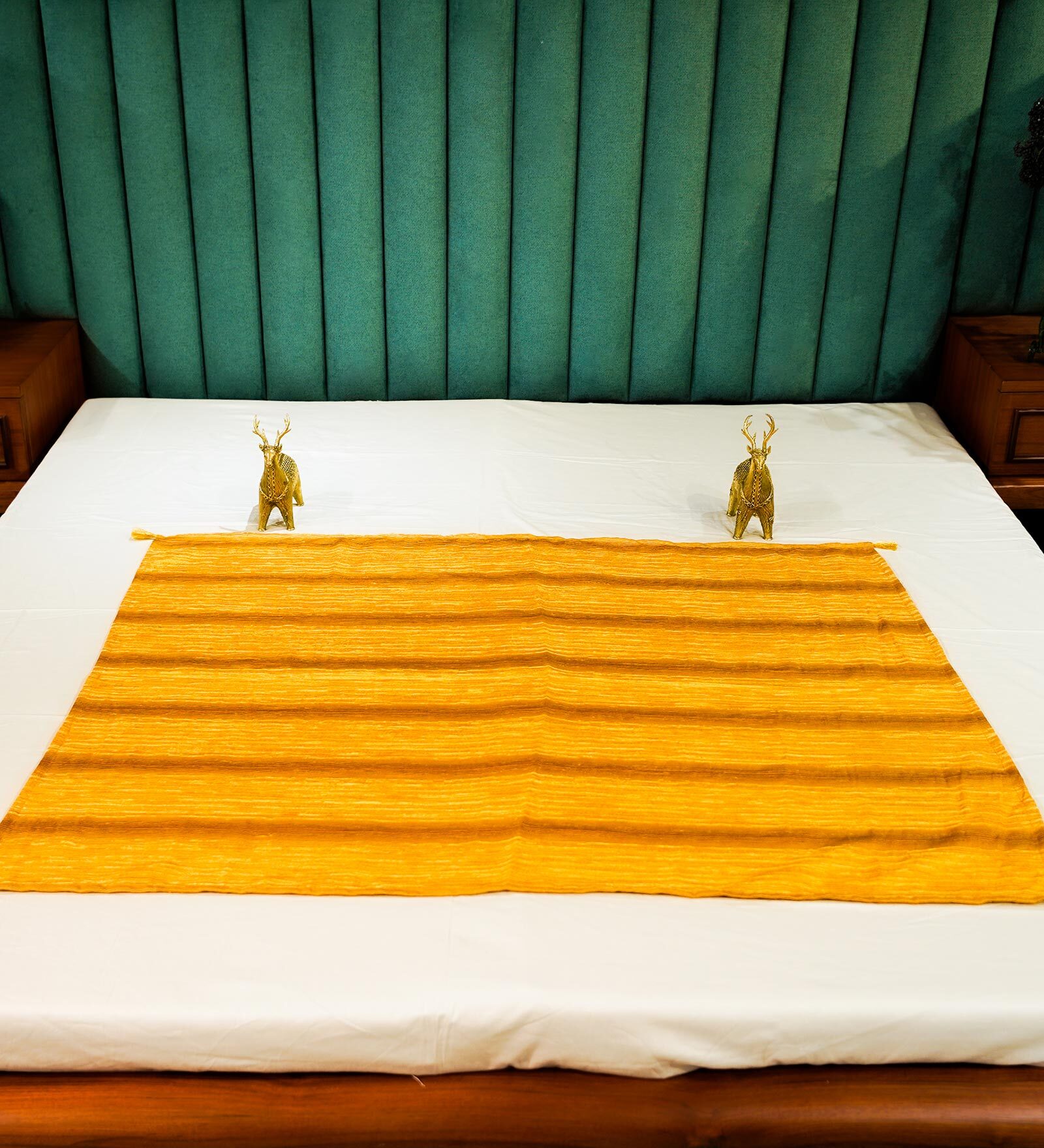 Gold   Upcycled Silk Fabric Bed Throws  Collection