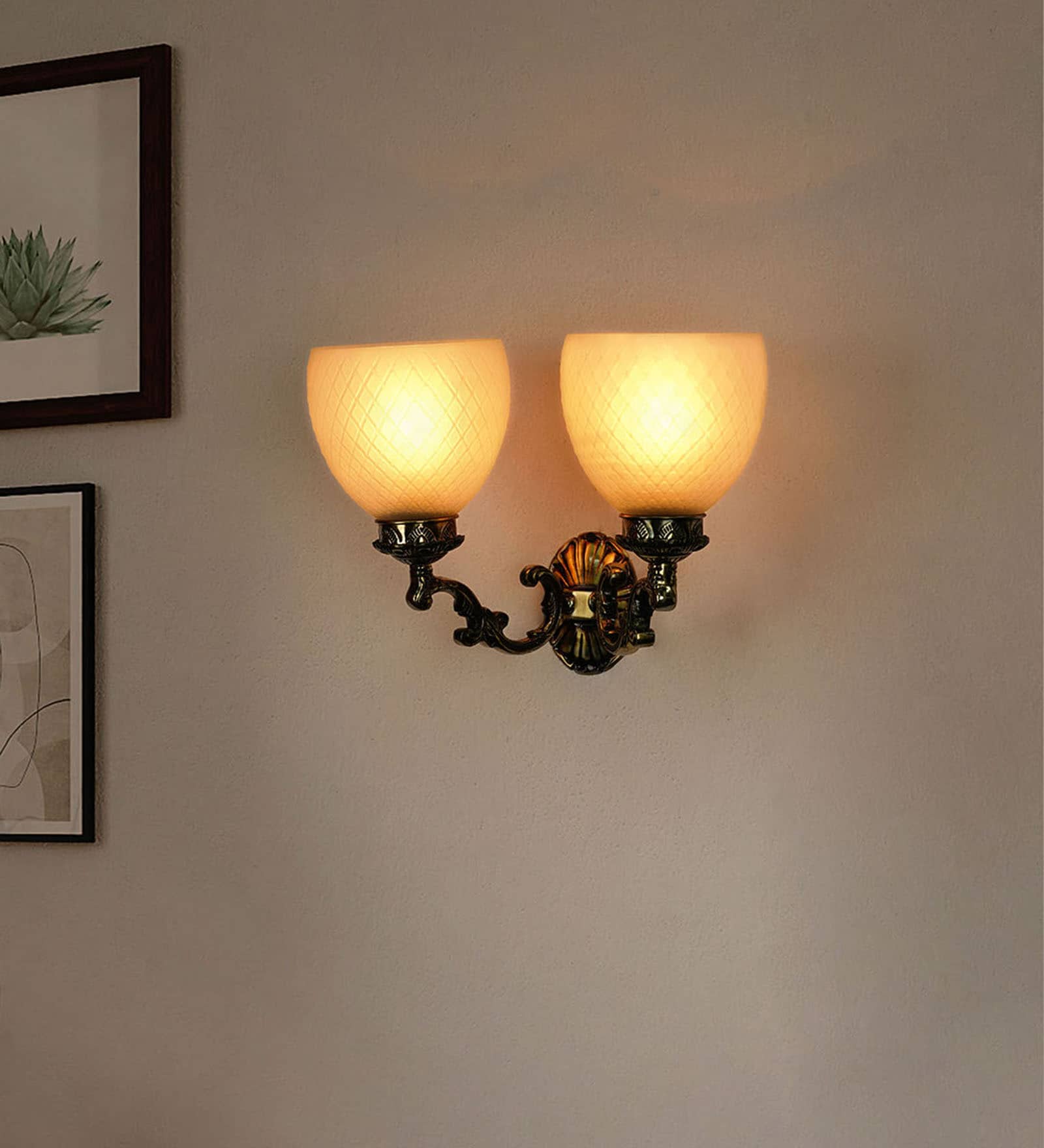 Salerno Gold Aluminium and Glass Wall Sconces