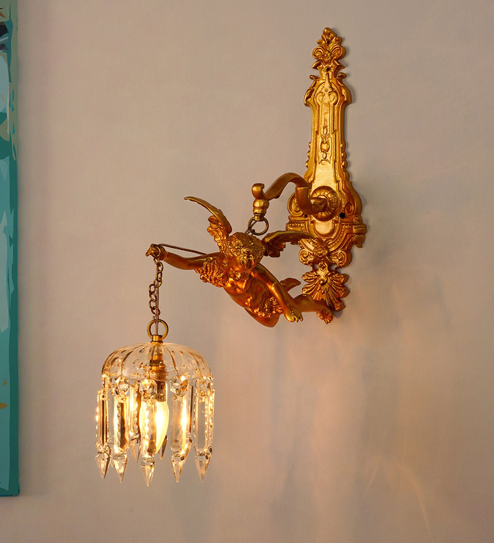 Gold Aluminium and Glass Wall Light