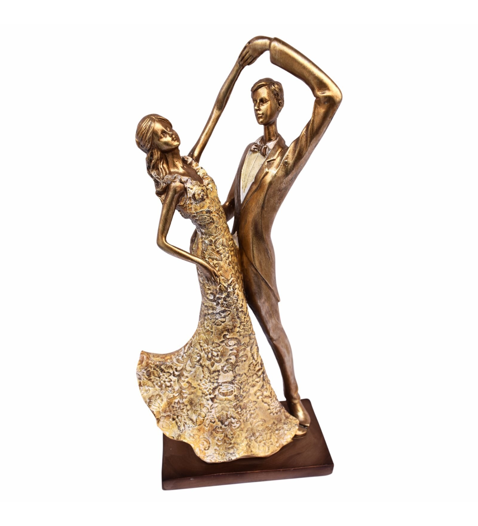 Buy Brown & Gold Polyresin Dancing Couple Human Figurine By Gallery99