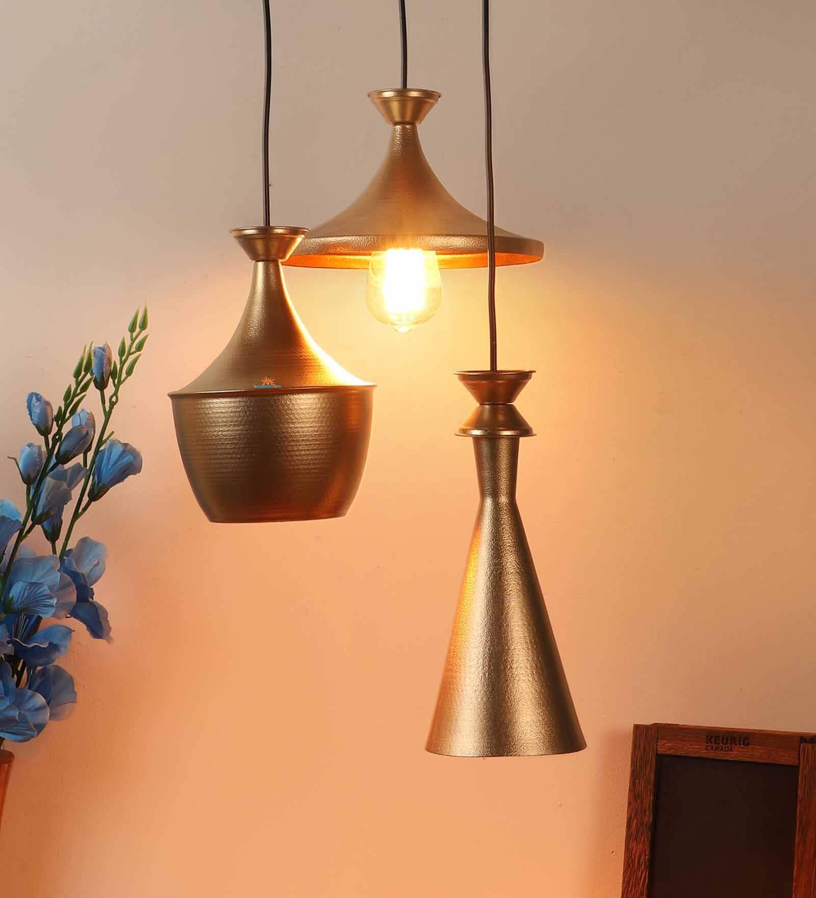 Bijou Antique Gold Iron Cluster Hanging Light